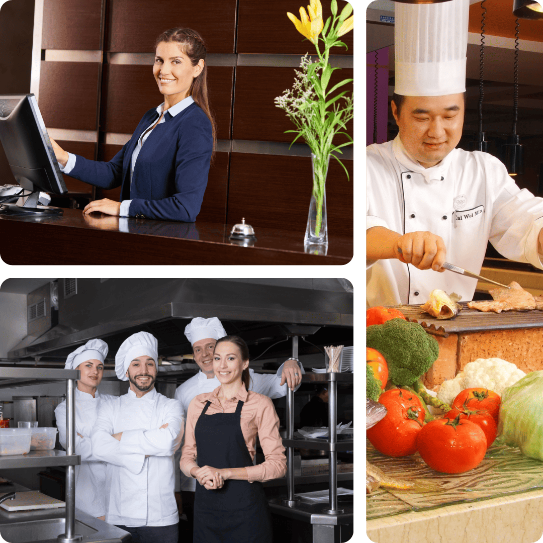 SimpliTrain LMS for restaurant and hospitality, onsite chef, front-desk staff and barista training in unified platform