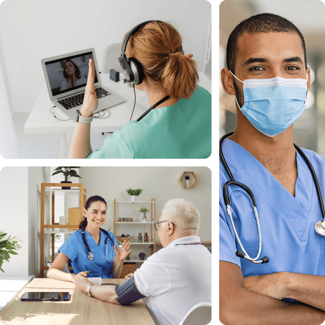 SimpliTrain healthcare LMS interface featuring compliance tracking, certification dashboard, and mobile learning for healthcare professionals